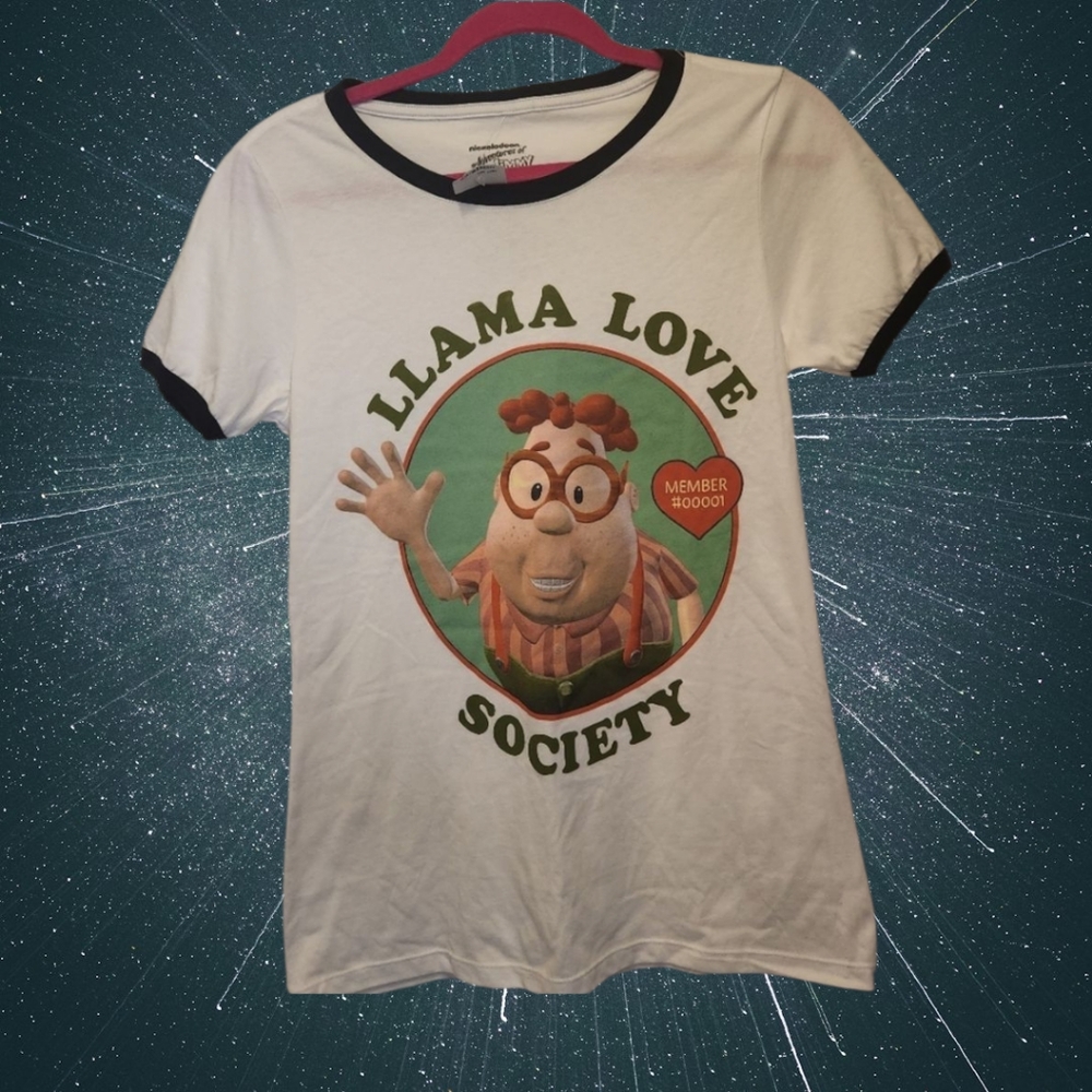 Hot Topic Nickelodeon Jimmy Neutron Carl Wheezer Llama Society Junior L T-Shirt